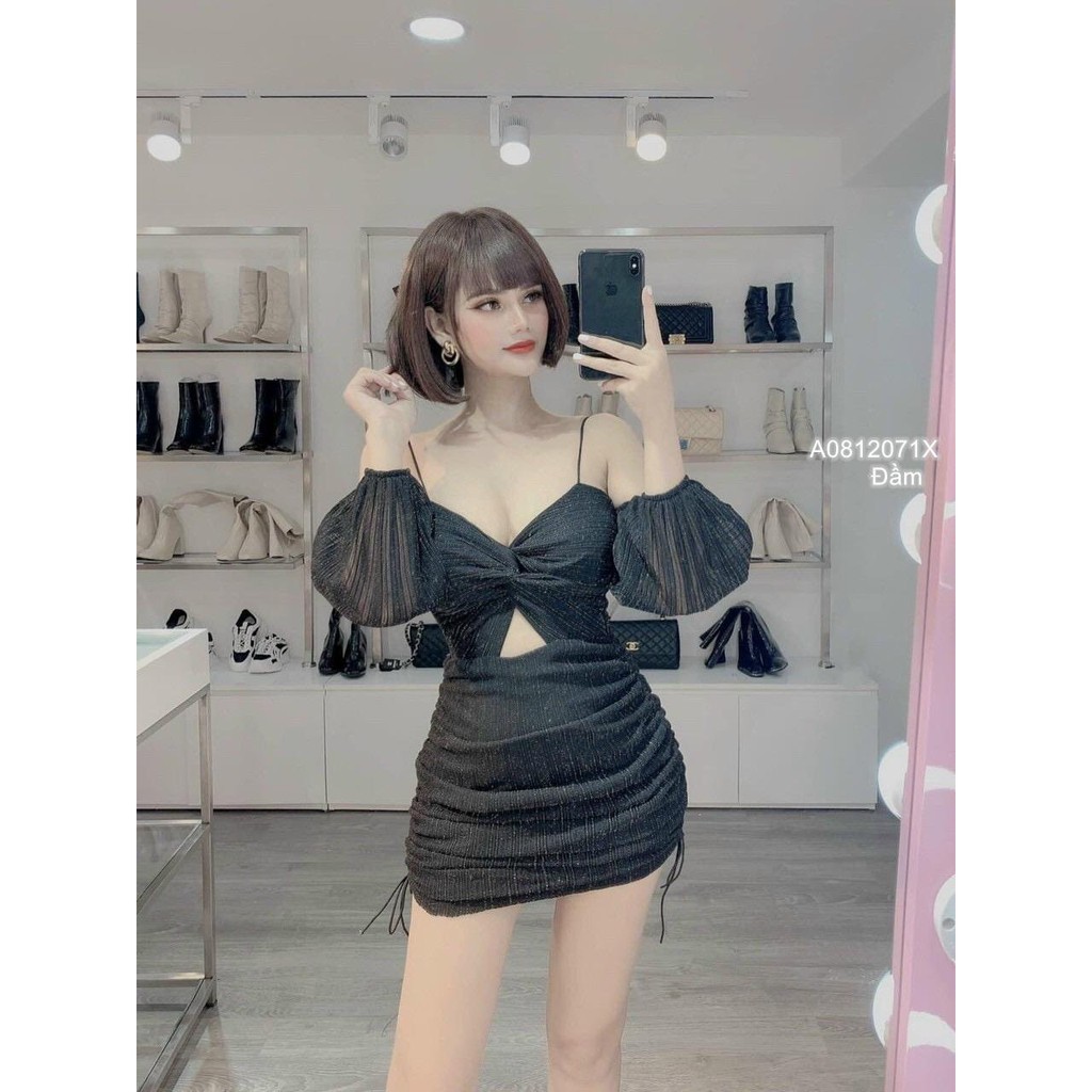 Đầm tay phồng cup ngực form ôm!