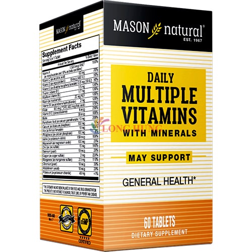 Viên uống Mason Natural Daily Multiple Vitamins With Minerals bổ sung vitamin và khoáng chất (60 viên)