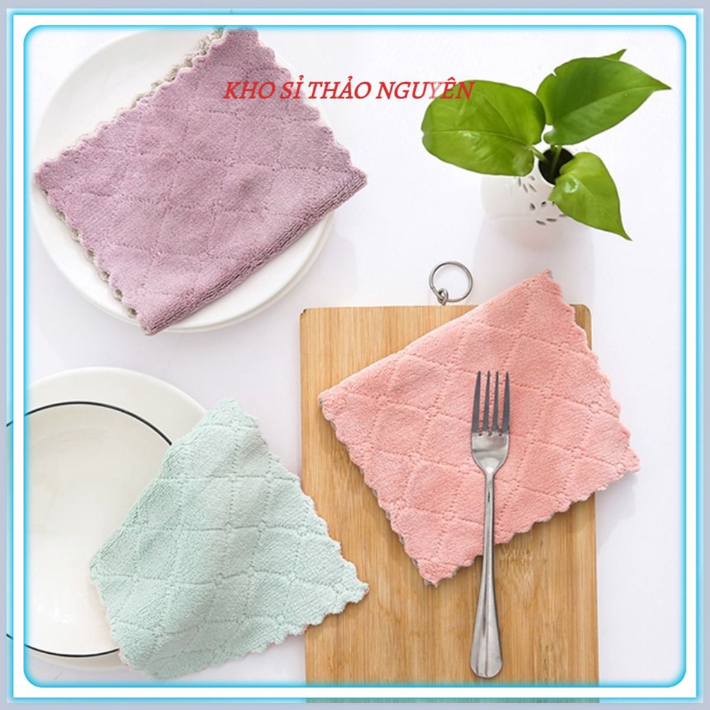 KHĂN LAU TAY LAU VỆ SINH NHÀ BẾP SIÊU THẤM HÚT ĐA NĂNG VIỀN SÓNG (SET 5 CÁI) 💖 GIÁ SỈ 2021.