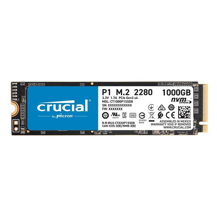 Ổ cứng SSD M.2 PCIe NVMe Crucial P1 500GB 1000GB - bảo hành 5 năm - SD98 SD99