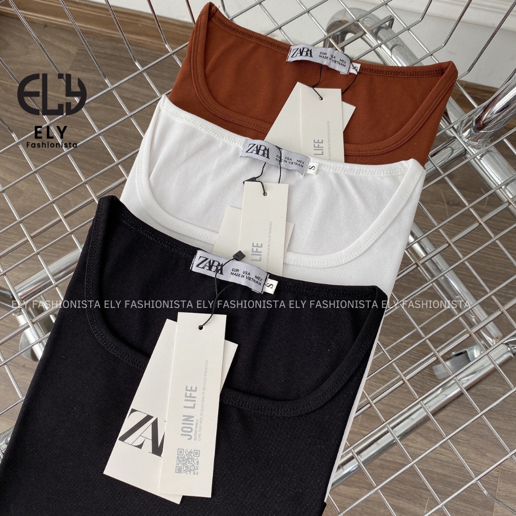 Áo croptop nữ tay dài cổ vuông chất liệu thun cotton đẹp dáng ôm body co giãn tốt ELY204