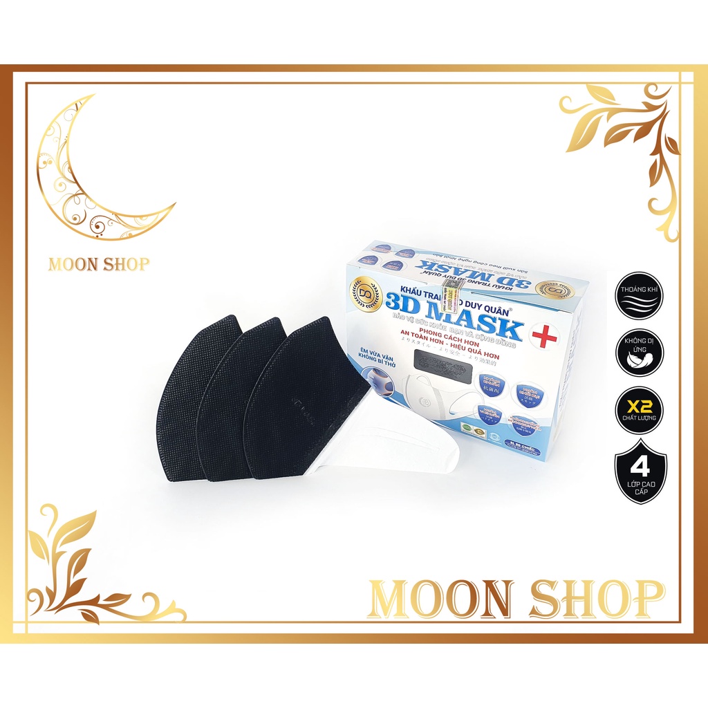 Hộp khẩu trang 3d mask màu Đen 50 cái