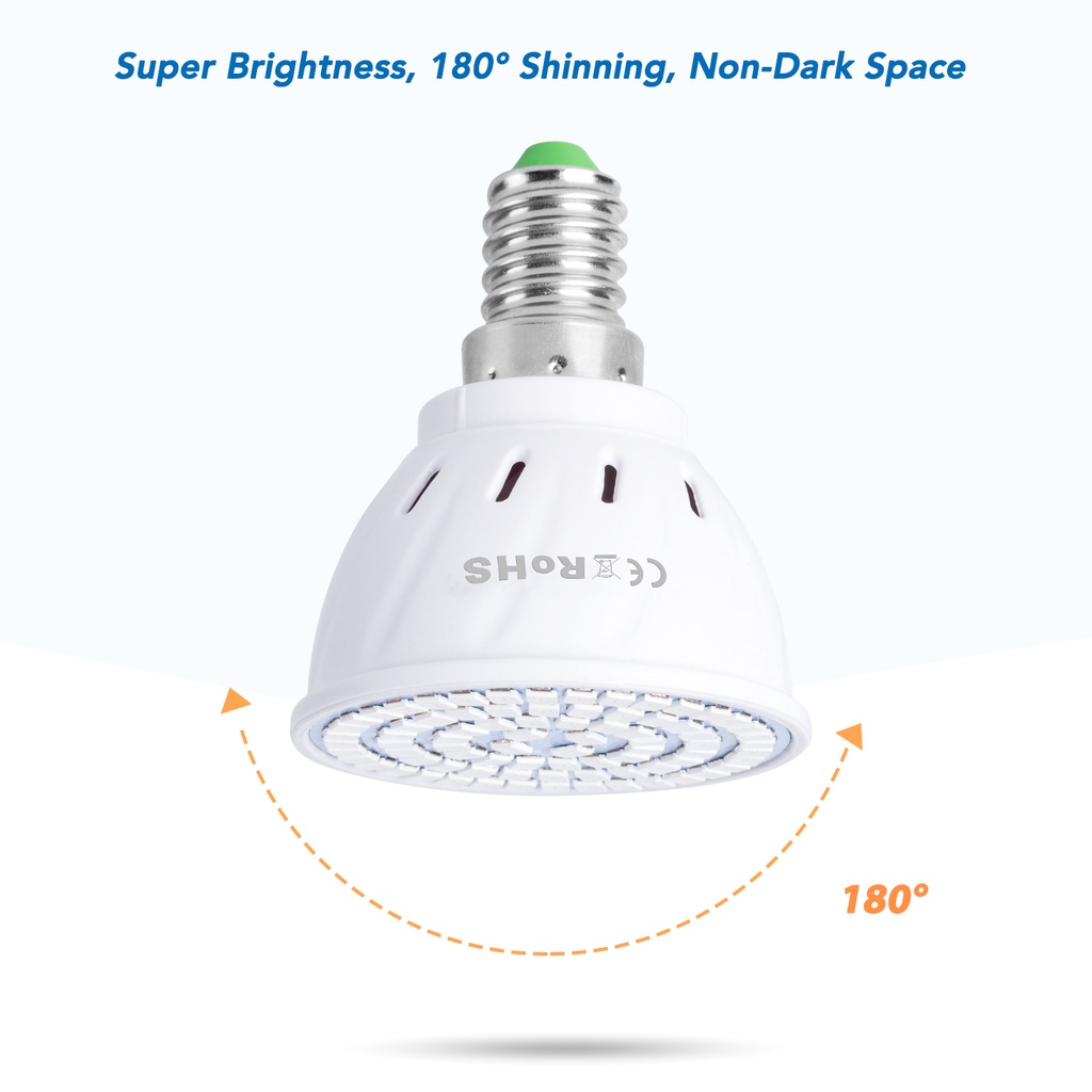Bóng Đèn LED Trồng Cây E27 220V E14 MR16 GU10 48 60 80led