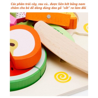 Đồ chơi cắt trái cây bằng gỗ cho bé