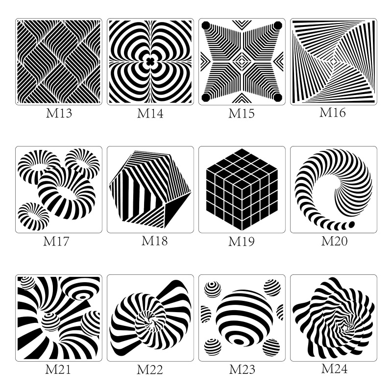 Bộ 24 Khuôn PET Kích Thước 6X6 Dùng Vẽ Tranh DIY