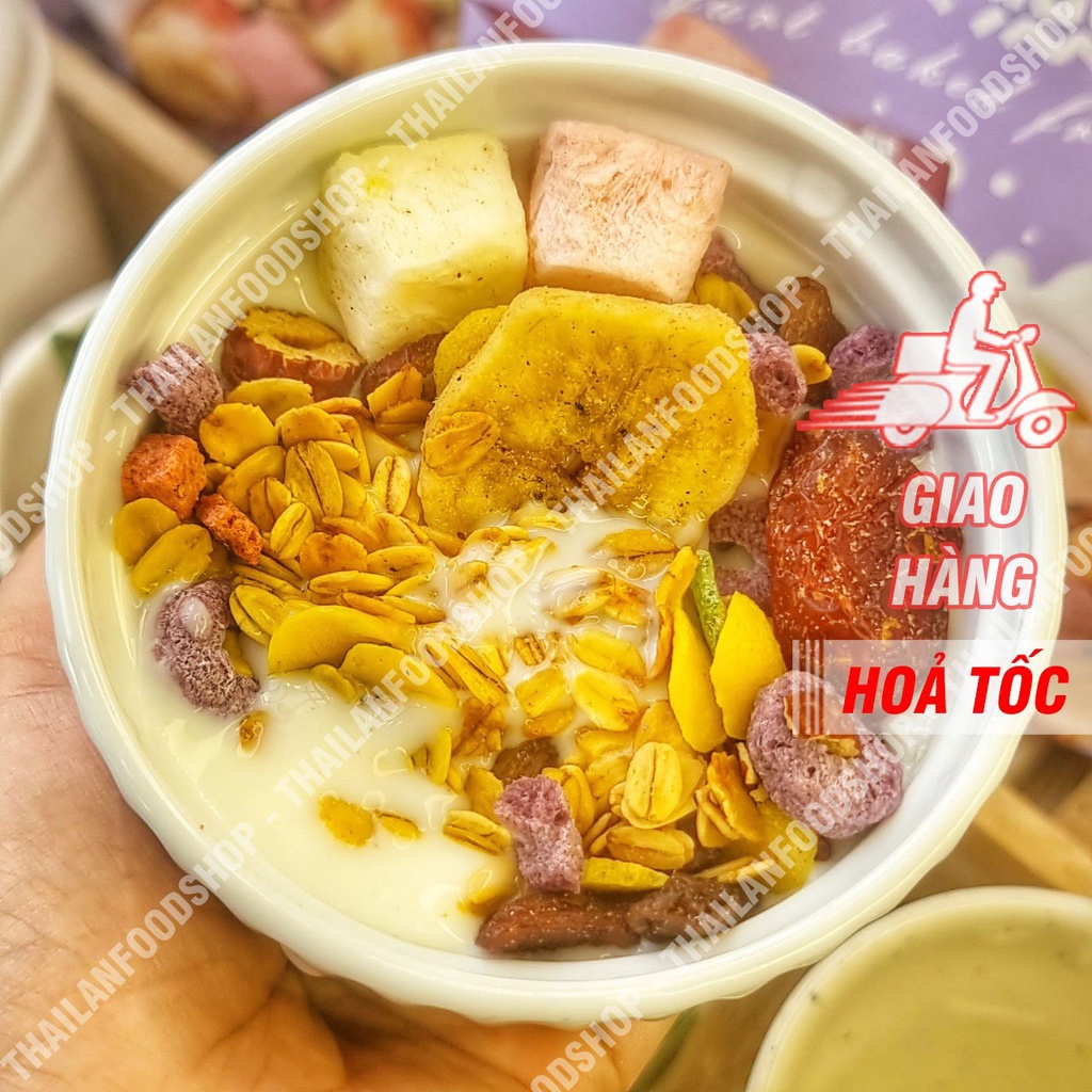 Hạt Dinh Dưỡng Sữa Chua Trái Cây Meizhoushike Yogurt, Nuts Oatmeal - Gói Màu Tím 400Gr