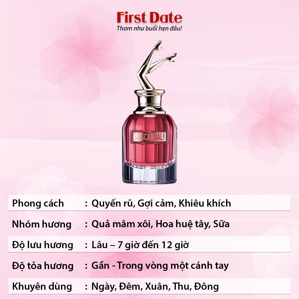Nước hoa nữ Scandal - So Scandal Jean Paul Gaultier EDP - Dầu thơm nữ sang trọng quý phái lưu hương lâu First Date