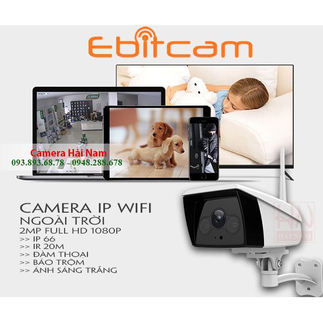 Ebitcam EBO2 2MP, 4MP – Full HD [Chính Hãng] Camera ngoài trời rõ nét thân cố định - Chia sẻ cho 1000 thiết bị