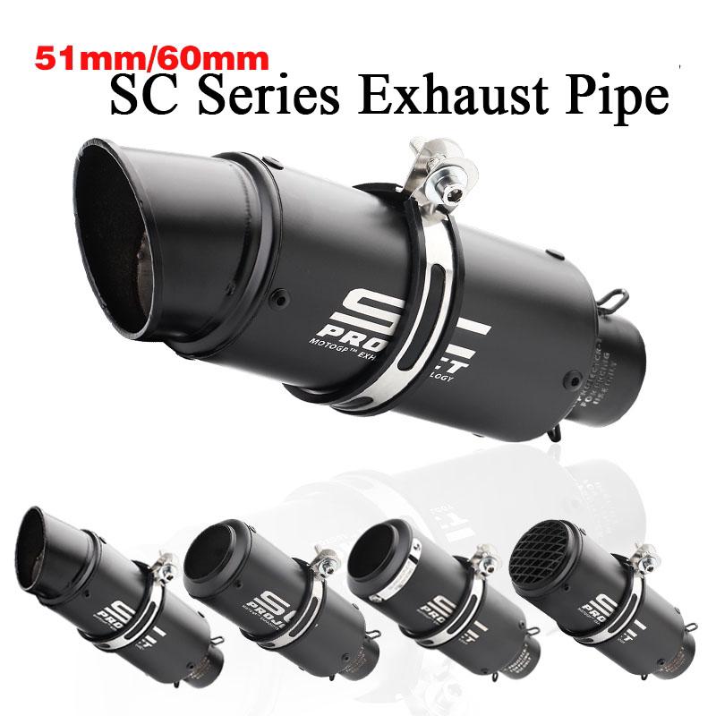 Ống pô xả khí màu đen 51mm 60mm cho xe mô tô