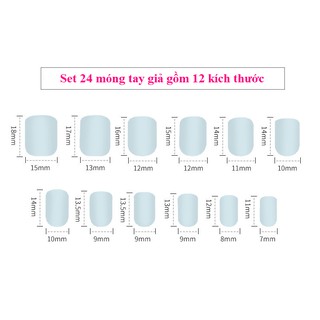 Set 24 móng tay giả gắn phụ kiện