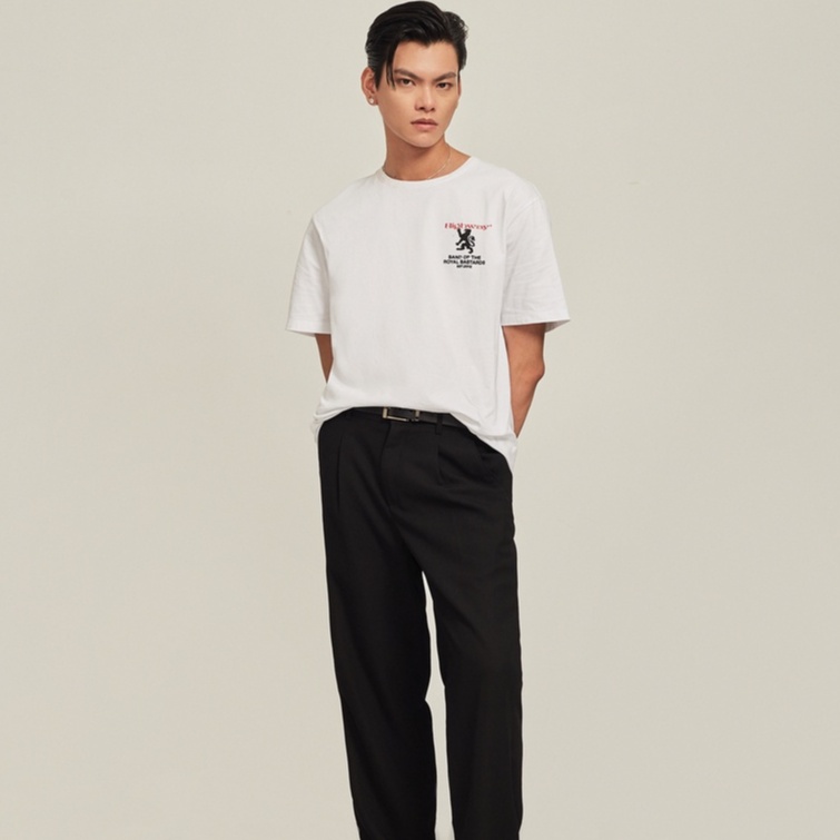 Áo phông nam Cotton USA Highway (Menswear) Band of The Royal Trắng