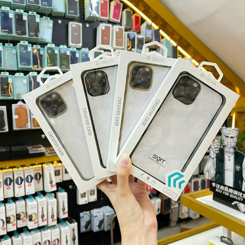 ( iphone 15 ] Ốp cao cấp Devia lưng trong viền màu cho Iphone 15 pro max/14 PRO MAX/14 PRO/13 PRO MAX/13 PRO/12 pro max