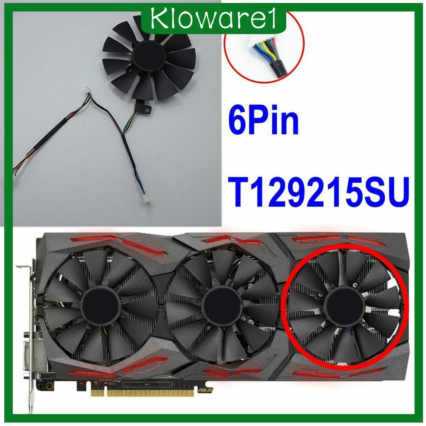 Bộ 3 Quạt Tản Nhiệt Kloware1 4-pin Cho Asus Stx Gtx 1080