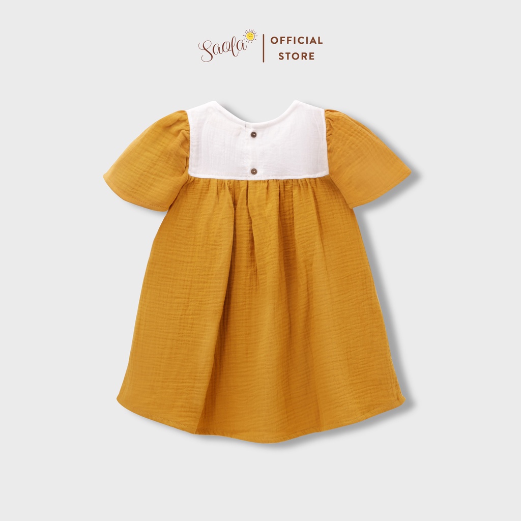 Đầm Bé Gái/ Váy Bé Gái Tay Cánh Tiên Dễ Thương Chất Liệu Muslin Thoáng Mát - LOLA DRESS - DRM011 - SAOLA KIDS CLOTHING