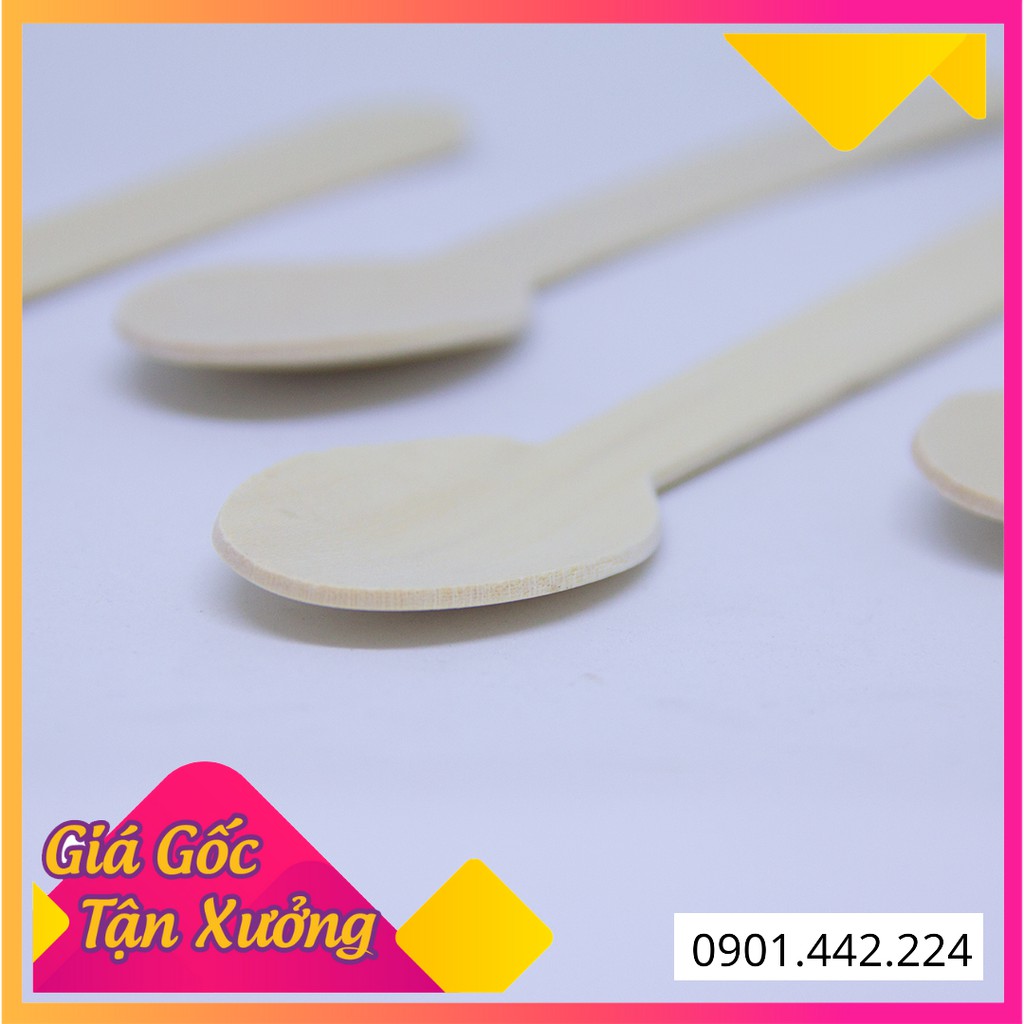 |CÓ SẴN| 100 MUỖNG GỖ 16cm - ĐỒ DÙNG 1 LẦN – HÀNG CAO CẤP