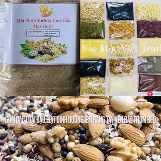500g BỘT NGŨ CỐC (bột mới, khách đặt mới làm) KÈM SỮA ĐẶC (hạt chia, óc chó, hạnh nhân, macca, hạt sen,macca,yến mạch...