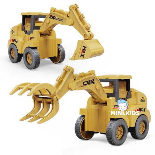 Bộ Xếp Hình Đồ Chơi Lắp Ráp Biến Đổi Siêu Nhân Robot Từ Các Xe Công Trình Trí Tuệ 5 trong 1 Cho Bé Thích Khám Phá