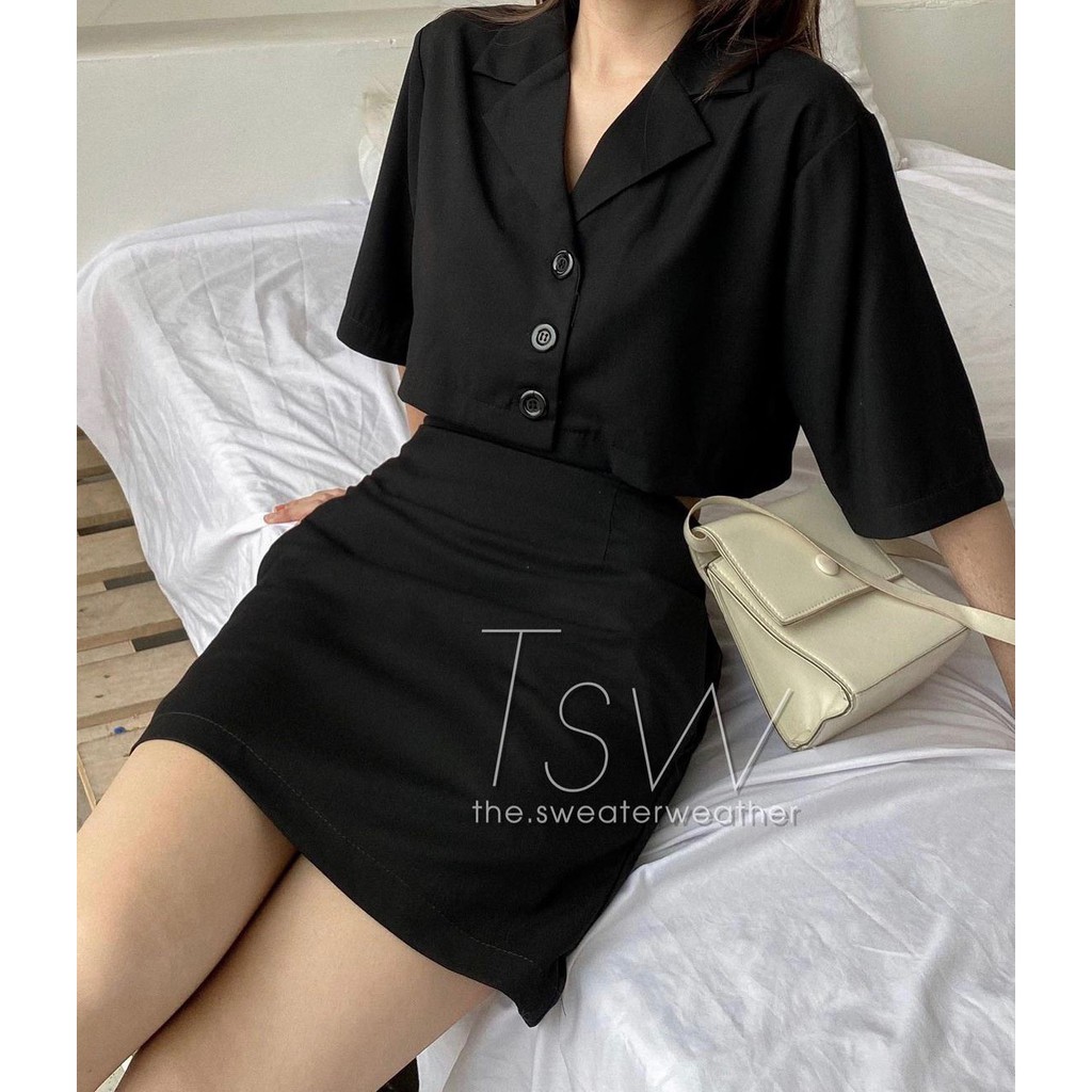 SET ÁO VEST CRTOP+ CHÂN VÁY  HÀNG THIẾT KẾ CHẤT DÀY DẶN