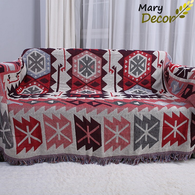 (1.8*2.3m&2.3*2.75m) Khăn phủ ghế sofa vintage rực rỡ mùa lễ hội phong cách Mỹ Sturrage PS03