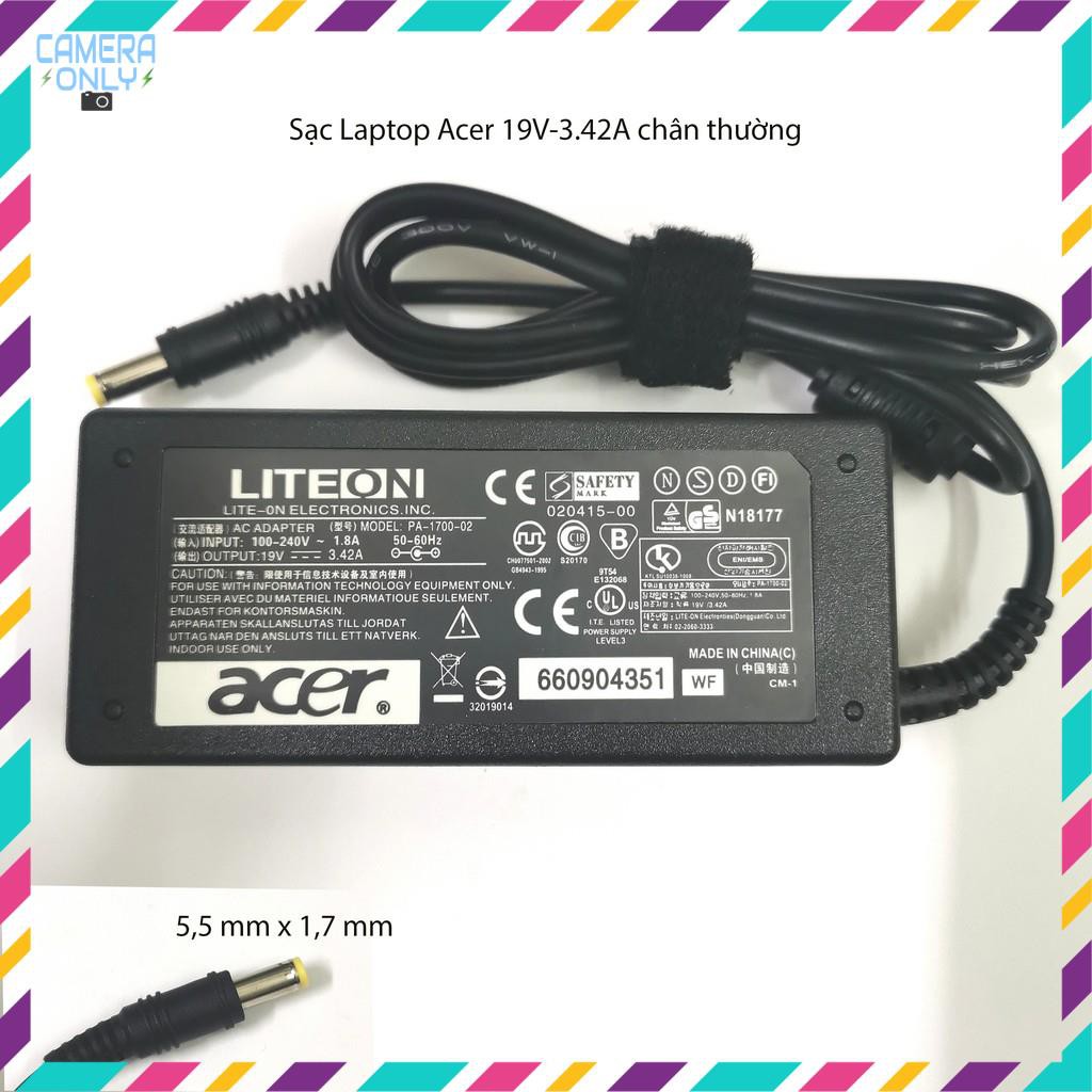 [combo 5 sạc] Laptop Acer 19V-3.42A chân thường, adapter laptop acer loại tốt