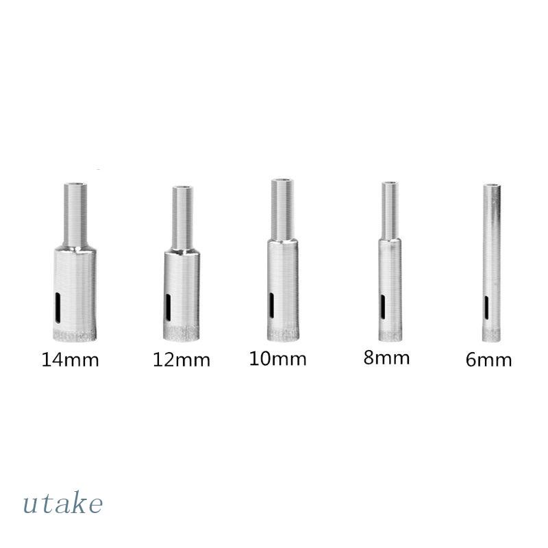 Bộ 5 Mũi Khoan Kim Cương 6-14mm Chuyên Dụng Cho Vật Liệu Gốm / Kính / Sứ