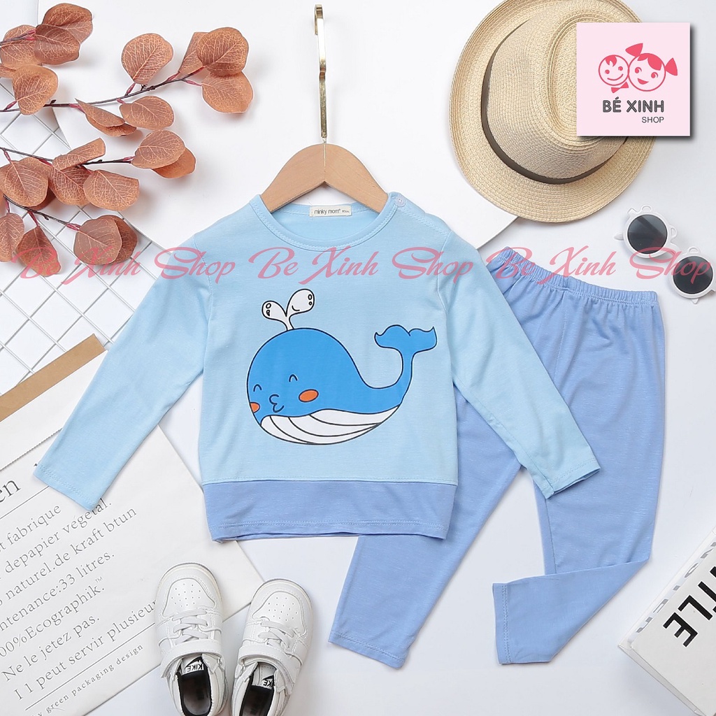 Bộ đồ ngủ thu đông dài tay cho bé gái bé trai Minky Mom  Đồ bộ tay dài thun lạnh bé gái bé trai trẻ em DÀI_MỚI