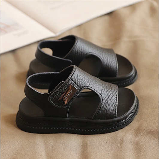 Form nhỏ Sandal AHASHOP888 Hở Mũi Da Trơn Đế Siêu Mềm Phong Cách Hàn Quốc Cho Bé Trai K152