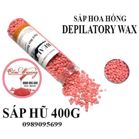 [HŨ SÁP MÀU 400G] SÁP WAX TẨY LÔNG TẶNG QUE GỖ QUÉT SÁP