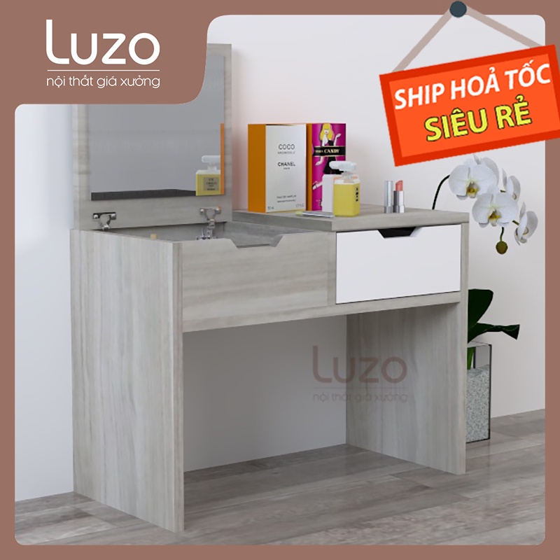Bàn trang điểm mini ngồi bệt phong cách Hàn Quốc gỗ MDF nhập khẩu Malaysia BTDBET- Luzo Home