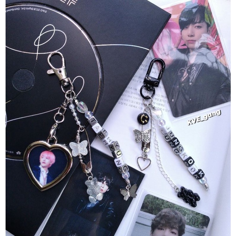 Keyring, móc khoá handmade kèm khung keychain kim loại trang trí binder, collect book, balo siêu xinh:3