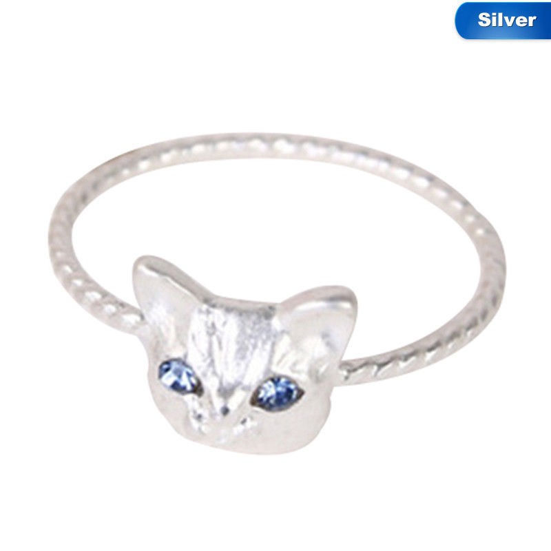Nhẫn hợp kim hình mèo dễ thương dành cho nữ