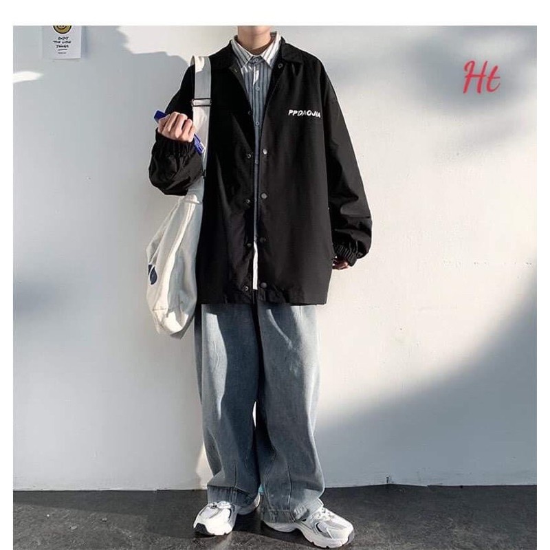 áo khoác gió dù cổ bẻ sơ mi cúc bấm 1 lớp Ht | BigBuy360 - bigbuy360.vn