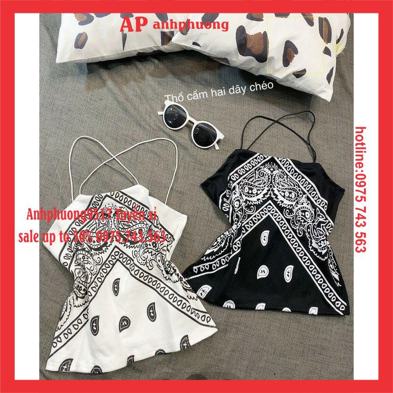 Áo Yếm thổ cẩm đan dây lưng chất cotton🍀freesize🌿form <55kg | BigBuy360 - bigbuy360.vn