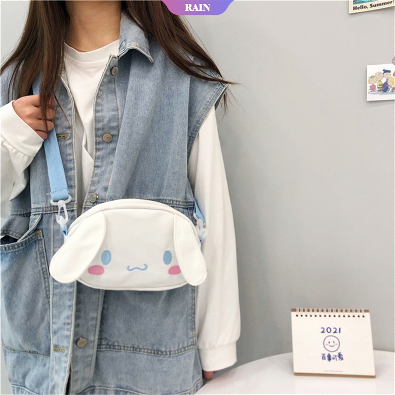 SANRIO Túi Đeo Vai Có Khóa Kéo Họa Tiết Hoạt Hình Thời Trang Cho Nữ
