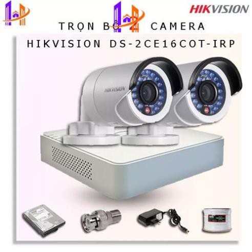 Trọn bộ 2 Camera Hikvision 1.0MP DS-2CE16C0T-IRP và DS-7104HGHI-F1