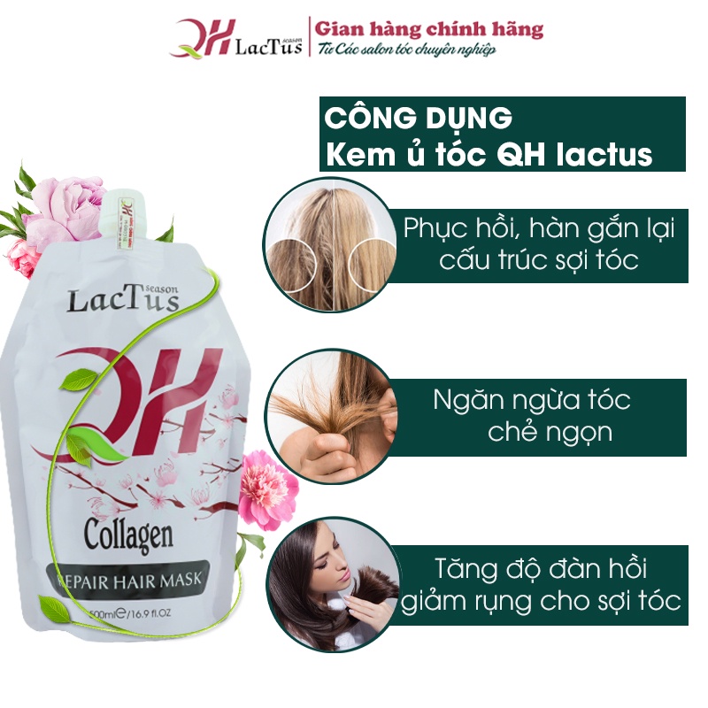 Kem ủ tóc QH Lactus season giảm gãy rụng phục hồi hư tổn chống xơ rối và tăng cường độ ẩm Hấp tóc Qh lactus season 500ml