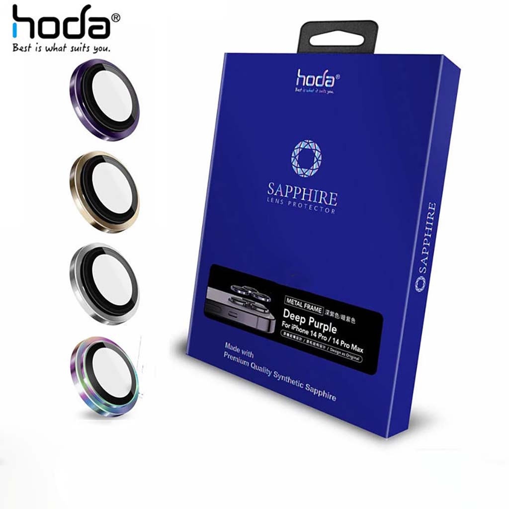 Kính cường lực Hoda Sapphire Lens đạt chuẩn Mohs Hardness 9 viền Titanium siêu cứng cho iP 14 14 Max 14 Pro 14 Pro Max