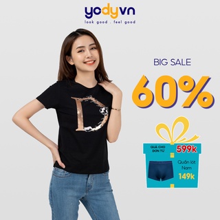 Áo thun nữ YODY in chữ D mềm mịn thoáng mát TSN4248