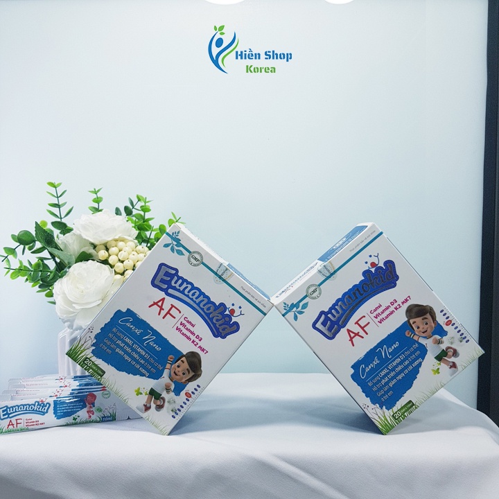Canxi cho bé và vitamin D3 k2 mk7  Eunanokid AF tăng cường hấp thụ canxi, giúp xương răng chắc khoẻ, giảm còi xương