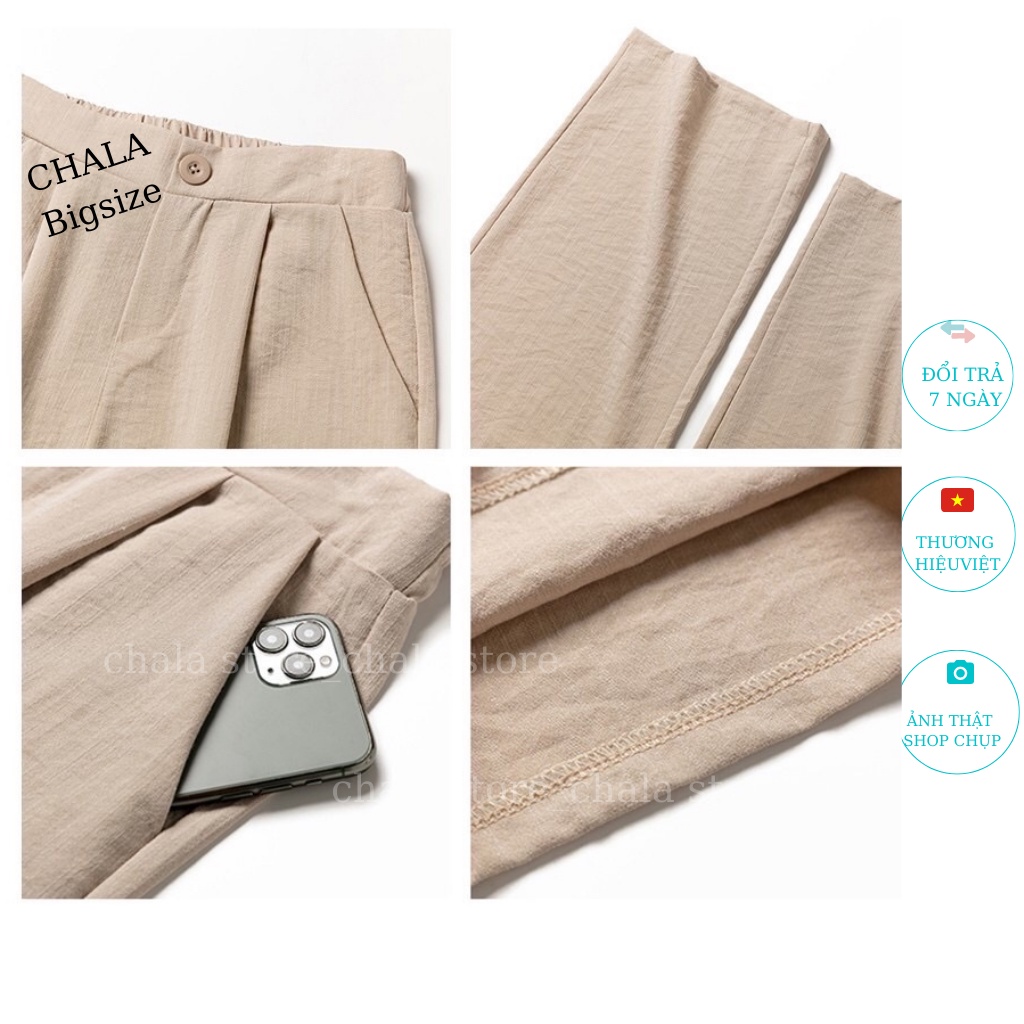 Quần Đũi Nữ Dáng Baggy Ống Đứng Dáng Dài Cạp Chun Lưng Cao Khóa Thật Công Sở