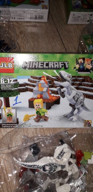 Lắp ráp 1 hộp LegoMineCraft đại chiến Khủng long 3D94