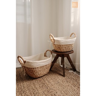 Giỏ thuyền lục bình có vải lót 2 size