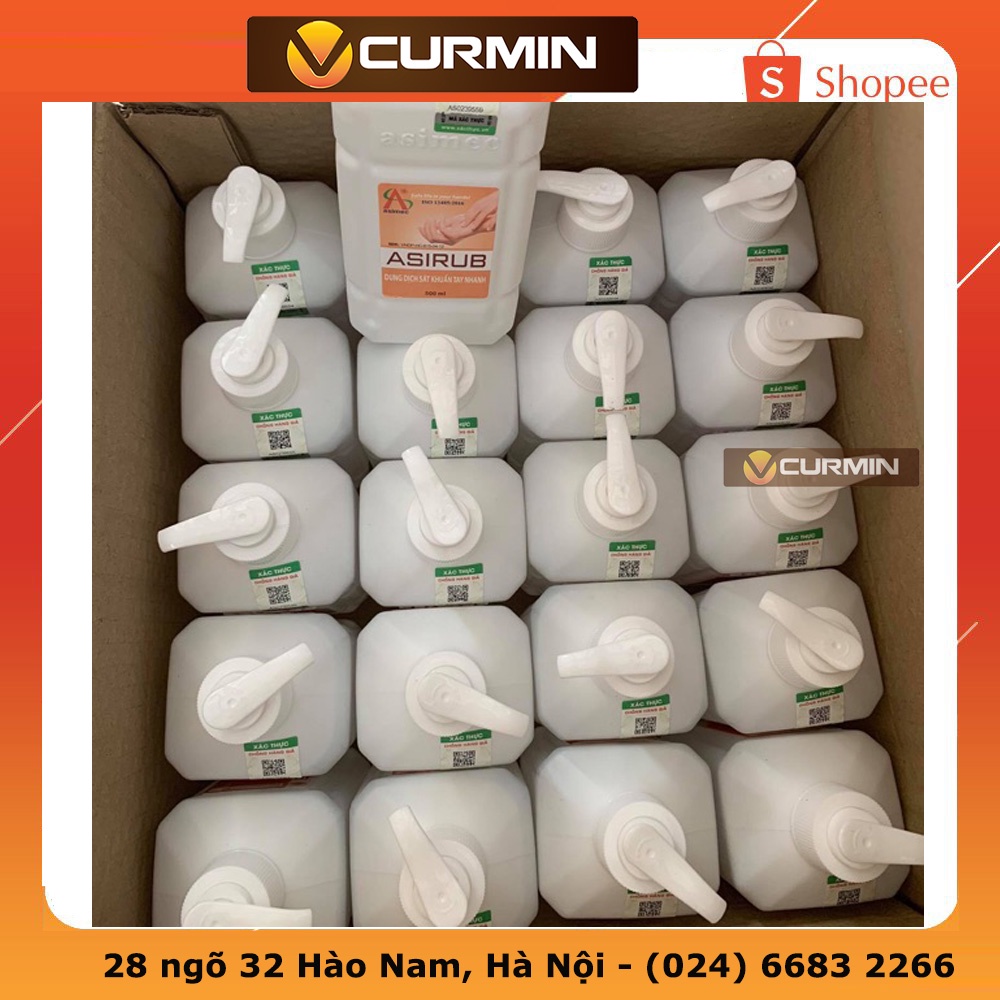 1 thùng (20 chai) nước rửa tay sát khuẩn chính hãng Asirub 500ml ( Hàng công ty đầy đủ phiếu xuất kho , hóa đơn )