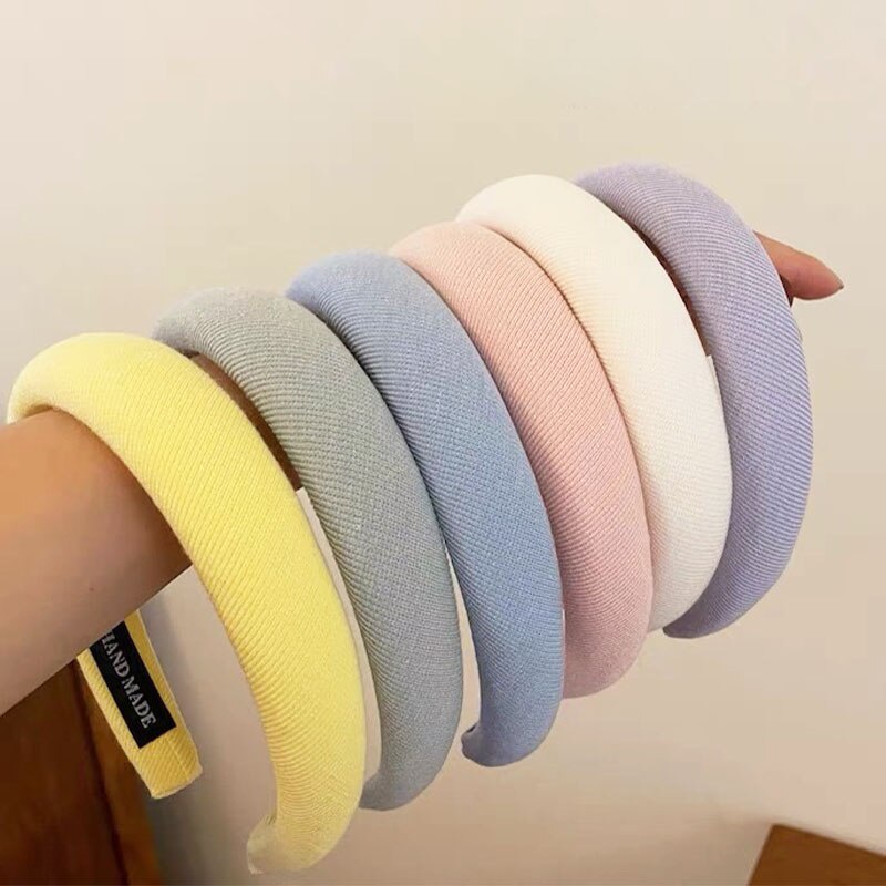 Băng đô cài tóc cao su mềm màu trơn phong cách Hàn Quốc cổ điển dành cho nữ
