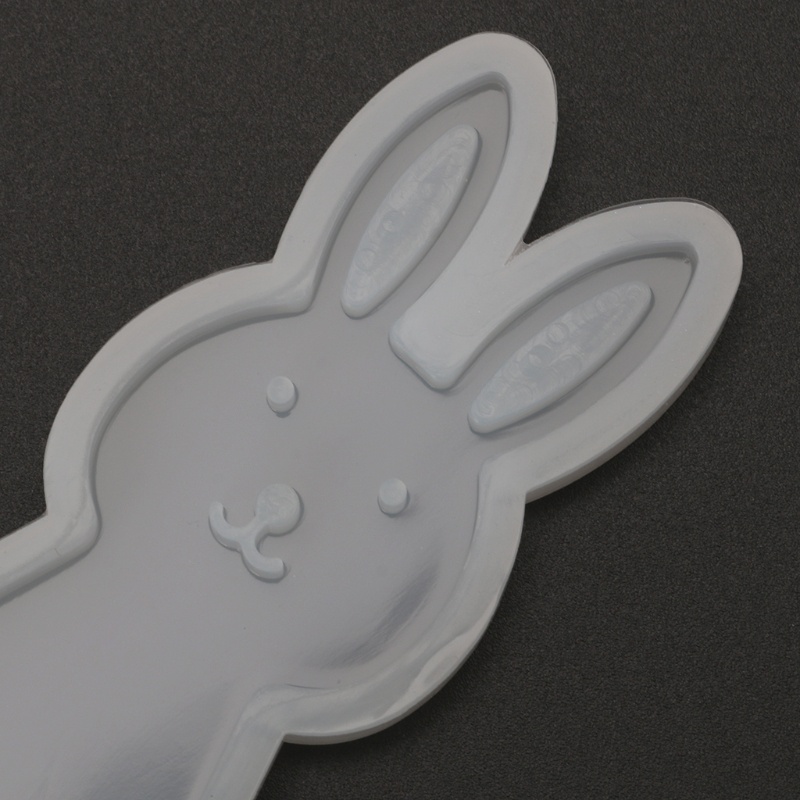 Khuôn Silicon Hình Chữ Nhật / Thỏ Dễ Thương Dùng Làm Thẻ Đánh Dấu Trang Sức DIY