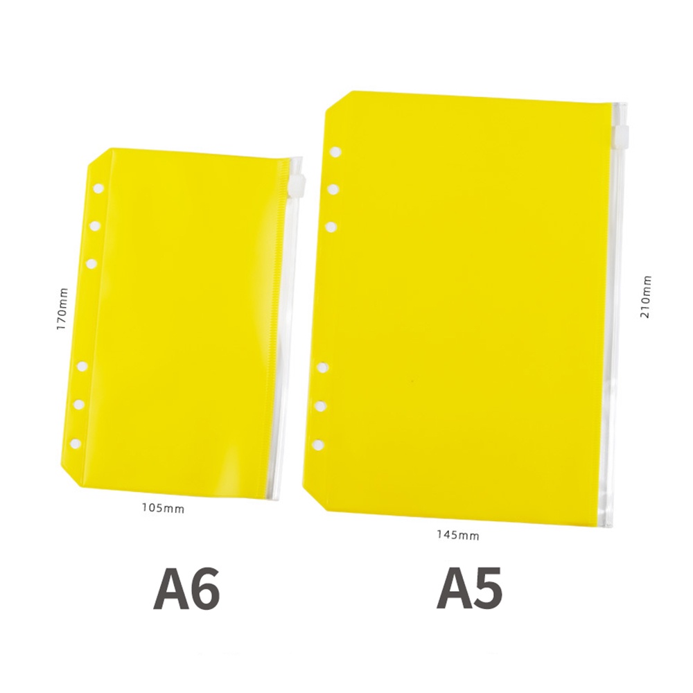 Túi Đựng Tài Liệu Khổ A5 / A6 Có Khóa Kéo Bằng Pvc Đục Gáy 6 Lỗ Tiện Dụng