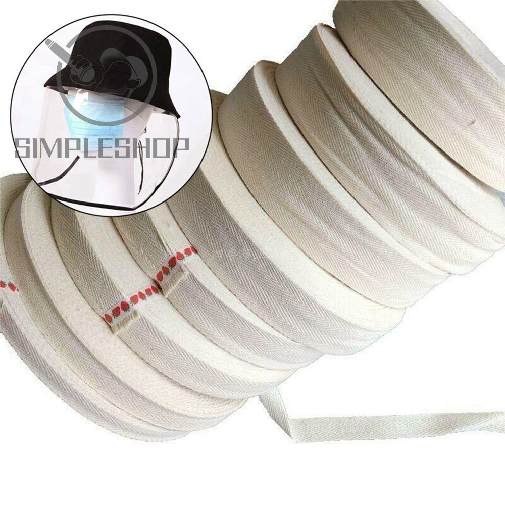 Cuộn dây ruy băng bằng cotton 50m rộng 1-5cm nhiều màu tùy chọn dùng để làm đồ thủ công