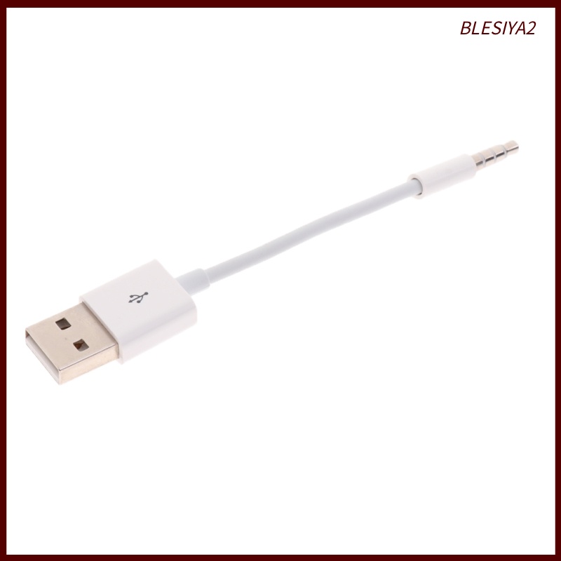 [BLESIYA2] White AUX Audio to USB 2.0 Male Adapter Cable 3.5MM Charging Cable Cord for iPod