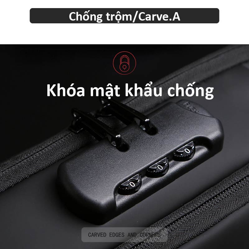 Carve.A Store Túi Đeo Chéo Ngực Chống Thấm Nước Có Cổng Sạc USB Tiện Dụng