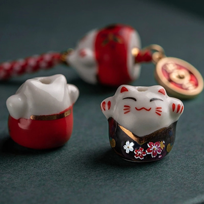 Móc Khóa Hình Mèo May Mắn Nhật Bản Dễ Thương